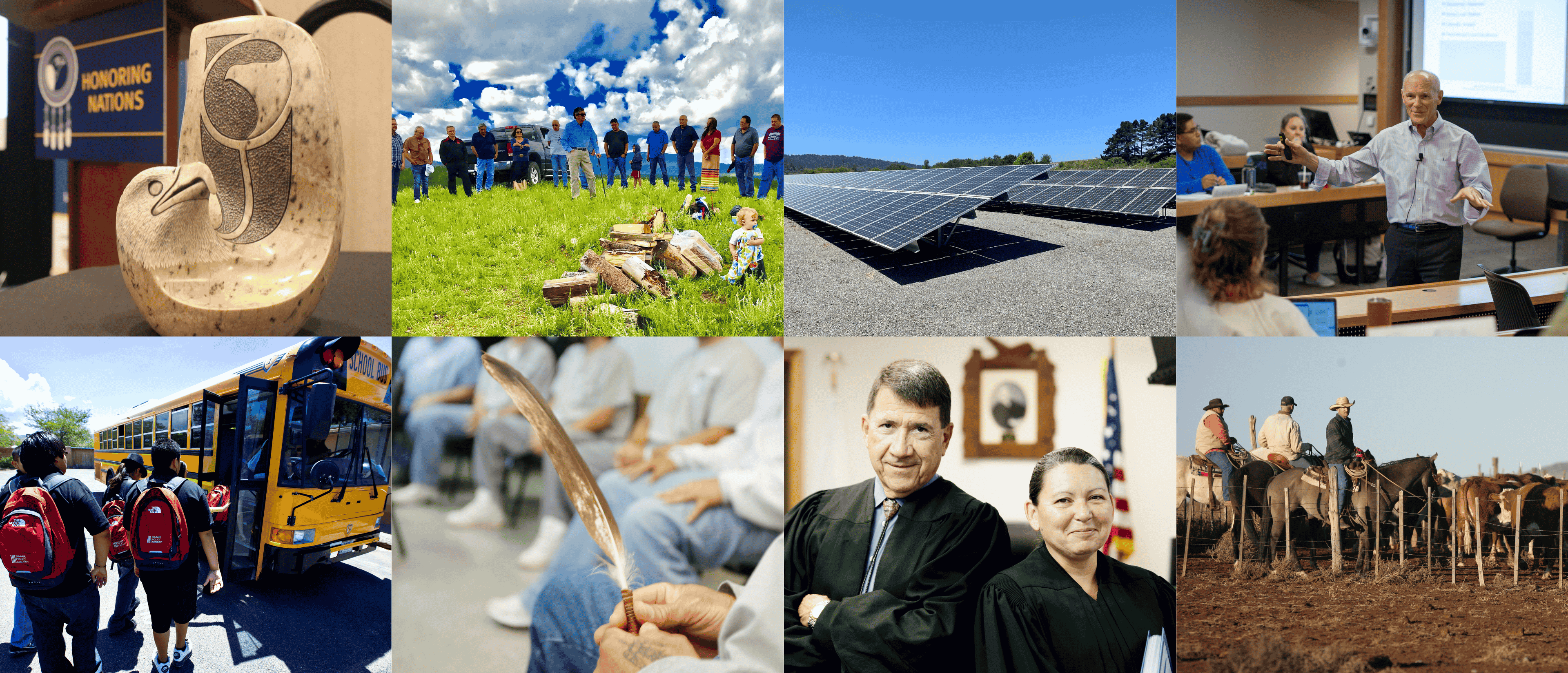 8 image block containing landscape, faces, animals, and a microgrid.