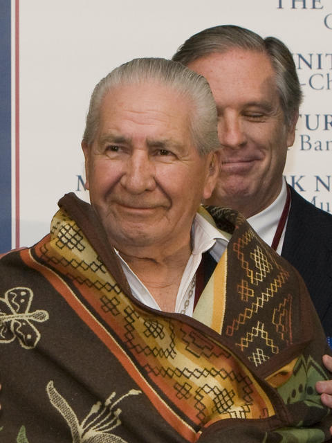 Chief Oren Lyons receiving blanket at Honoring Nations 2008 awards in Phoenix, Arizona.